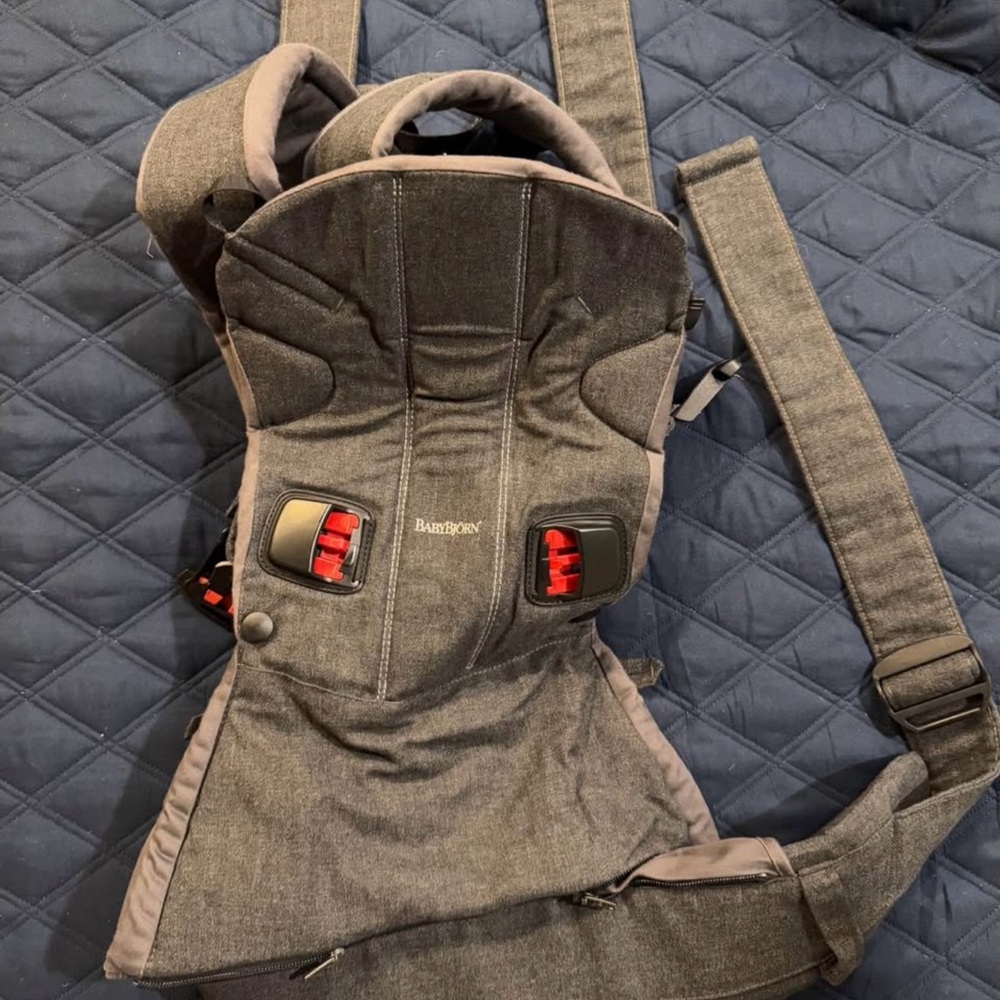 BabyBjorn Gray and Red Kids One Piece Bodysuit